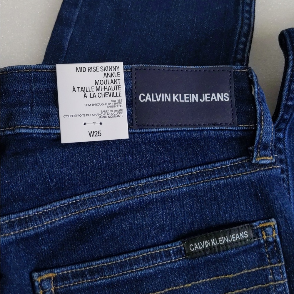 Calvin Klein Jeans Mid Rise Skinny Ankle Jeans - Picture 8 of 15
